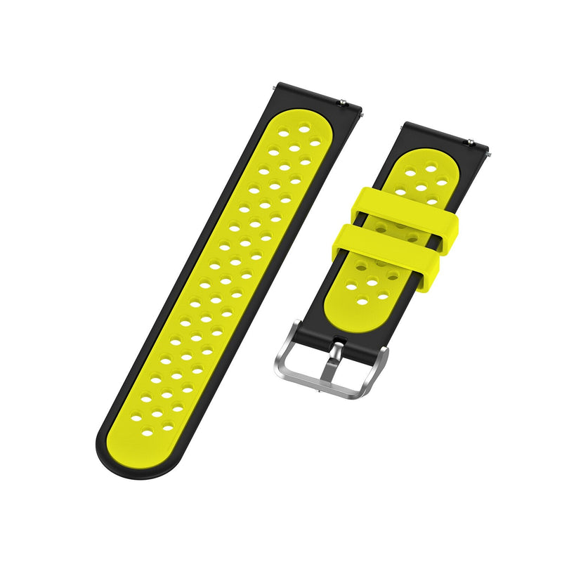 18mm Garmin Watch Strap | Black/Yellow Silicone Sports