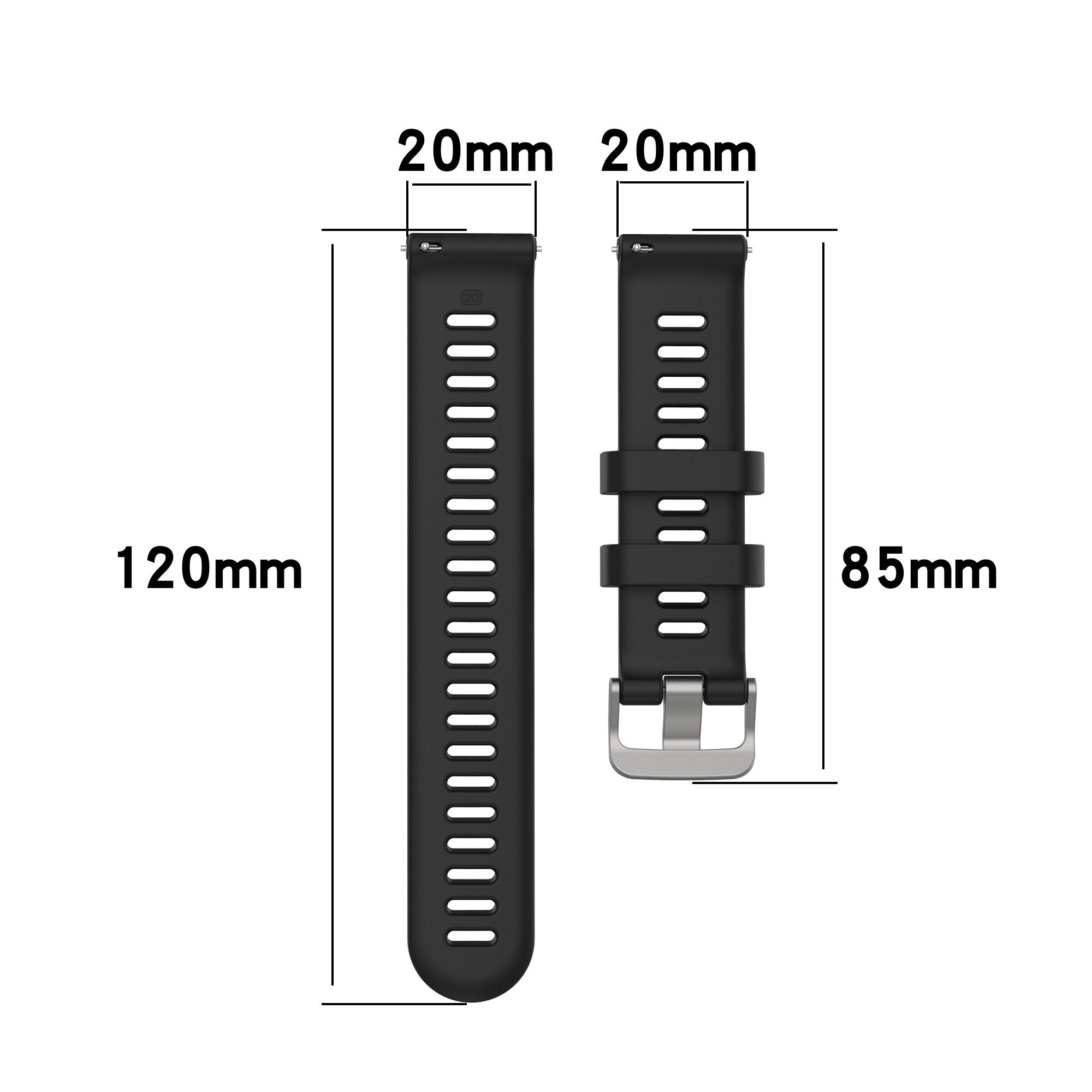 20mm Garmin Watch Strap | Grained Silicone II | 10 Colours Available ...