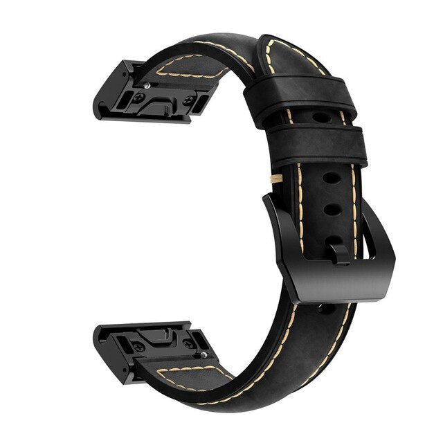 26mm Garmin Watch Strap | Stitched Leather | 2 Colours Available ...